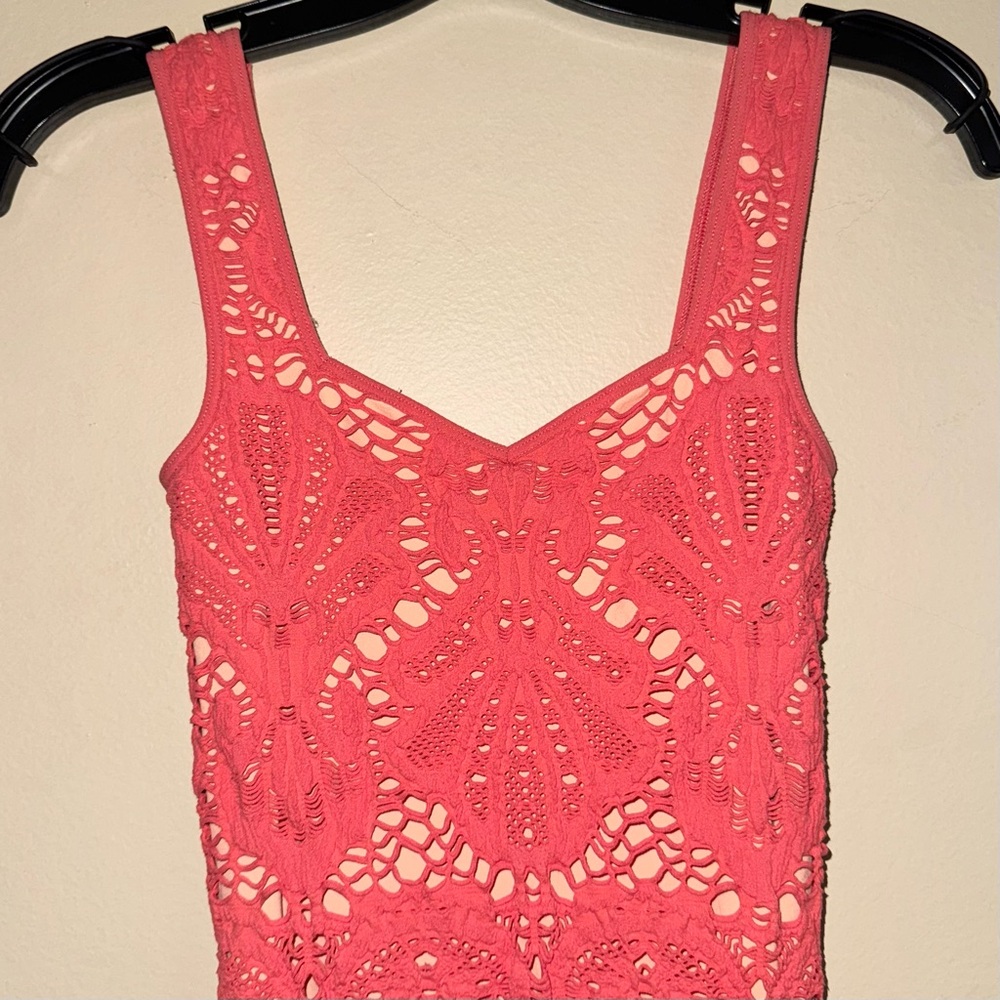 Intimately Free People Coral Lace Medallion Seamless Bodycon Dress Size XS/S - Picture 5 of 7